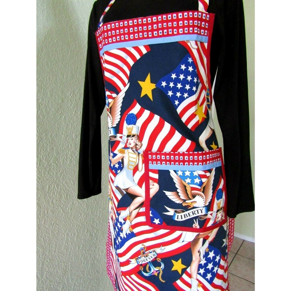 Women's BIB APRON Stars Pattern 4th of July, Independence day